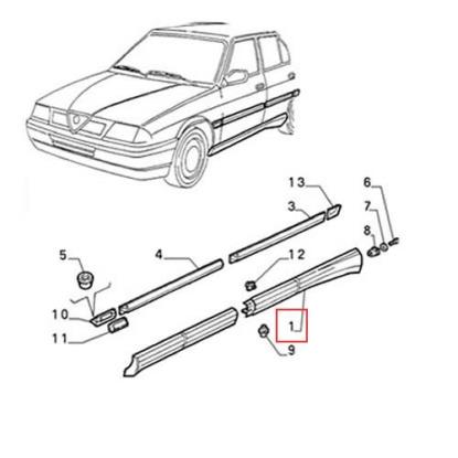 112690180 Zijskirt achterzijde rechts Alfa Romeo 33