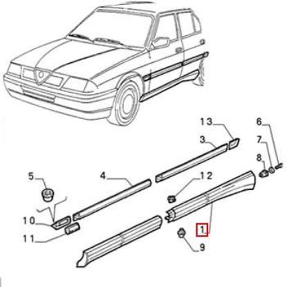 112690280 Zijskirt links achterzijde Alfa Romeo 33