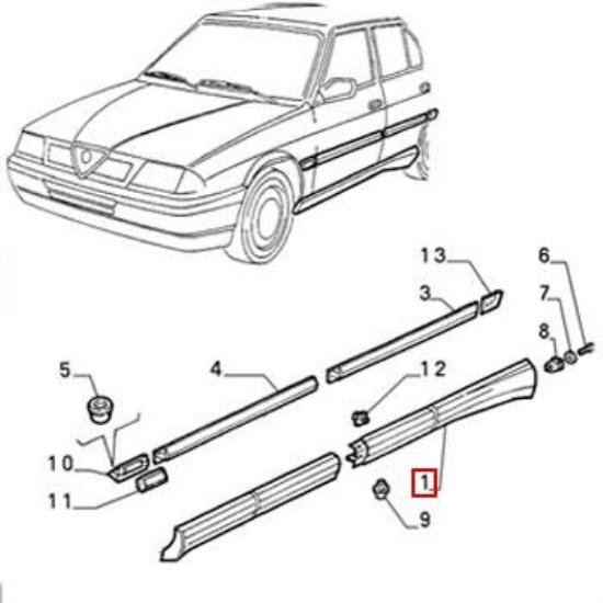 112690280 Zijskirt links achterzijde Alfa Romeo 33