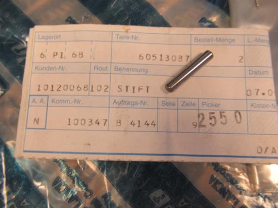 60513087 Stift pen versnellingsbak Alfa Romeo Fiat Lancia