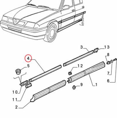 60525947 Sierlijst linker voorzijde deur