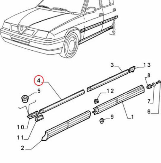 60525947 Sierlijst linker voorzijde deur