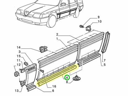 60567828 Profielrubber onderzijde voordeur rechts