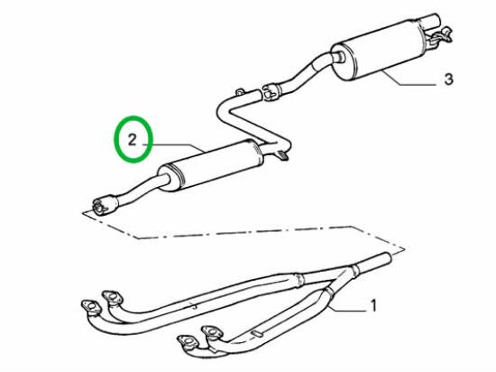 60570450 Middendemper uitlaatpijp uitlaatdemper Alfa Romeo 33 1.7 16v permanent 4x4