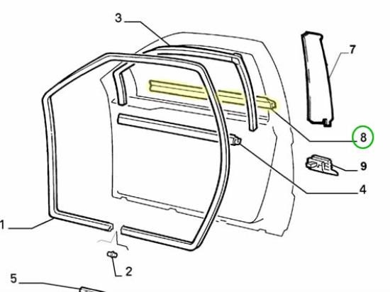 60604684 Raamlijst voordeur rechts