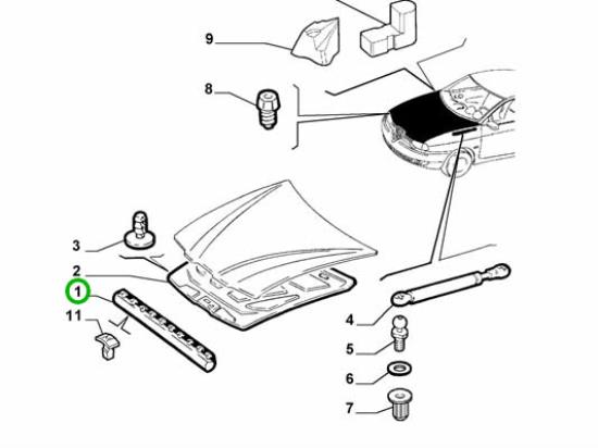 60676497 Aansluitrubber motorkap