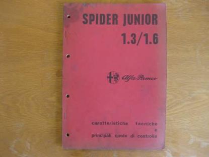 WPH2154 Werkplaatshandboek technische specificatie(s) Spider Junior 1.3 1.6 (publicatie 11/1973 Italiaans)