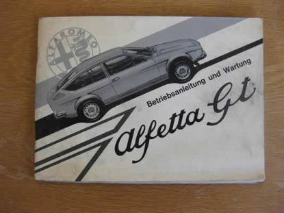 WPH9003 Instructieboekje Alfa Romeo GT 116 (Duits)
