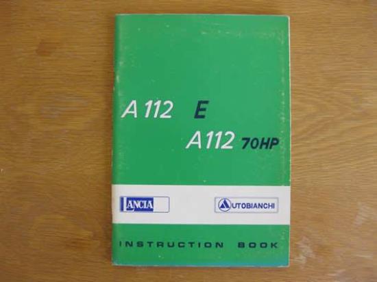 WPH9009 Instructieboekje Lancia Autobianchi A112 E - 70HP (Engels)
