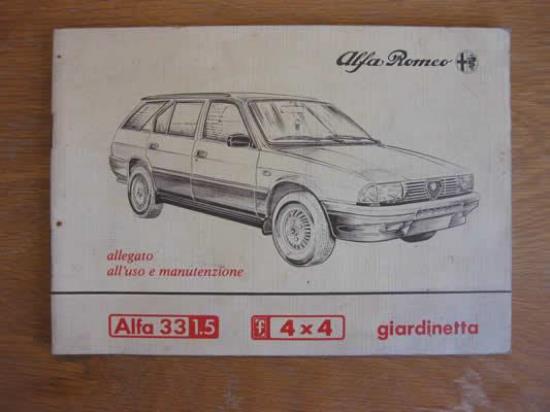 WPH9017 Instructieboekje Alfa Romeo 33 1.5 4x4 Giardinetta (Italiaans)