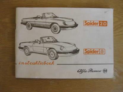 WPH9018 Instructieboekje Alfa Romeo Spider 105 serie 3 QV(Nederlands)