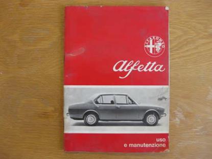 WPH9021 Instructieboekje Alfa Romeo Alfetta (Italiaans)