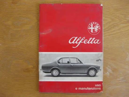 WPH9021 Instructieboekje Alfa Romeo Alfetta (Italiaans)