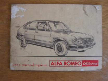 WPH9023 Instructieboekje Alfa Romeo Sud (Italiaans)