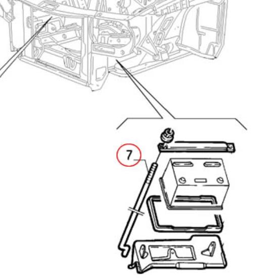 60516394 Stang accubak voor bevestiging accu