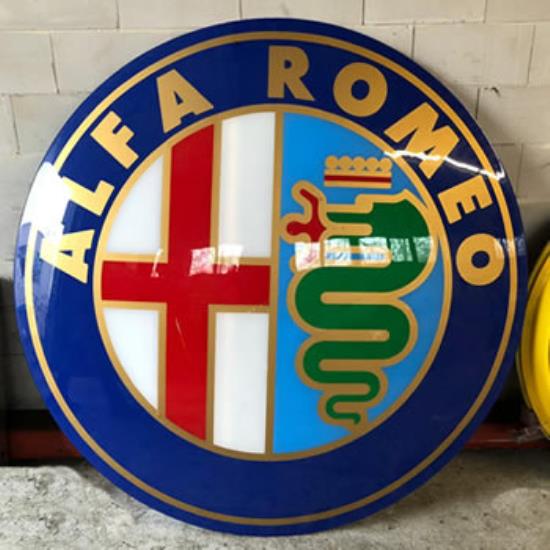 LB003 Reclamebord 130cm Alfa Romeo vanaf 1972  2 schroefjes muurbevestiging