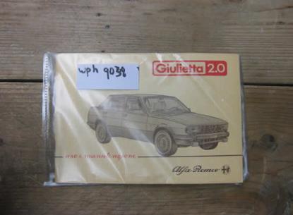 WPH9038 Instructieboekje Alfa Romeo Giulietta 2.0 116 eerste serie