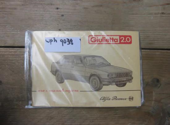 WPH9038 Instructieboekje Alfa Romeo Giulietta 2.0 116 eerste serie