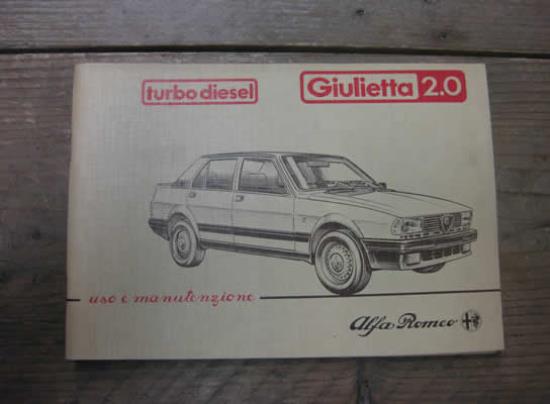 WPH9039 Instructieboekje italiaans Alfa Romeo Giulietta 116 2.0 TD turbo diesel