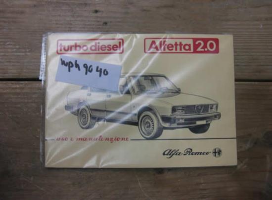 WPH9040 Instructieboekje italiaans Alfa Romeo Alfetta 2.0 TD