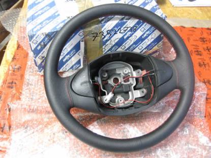 735252738 Stuurwiel zwart leer rood stiksel