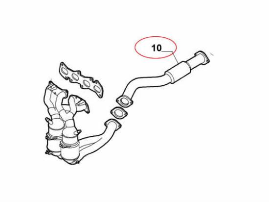 55182480 Voorste uitlaatpijp Alfa Romeo 156 GT GTV Spider Lancia Lybra