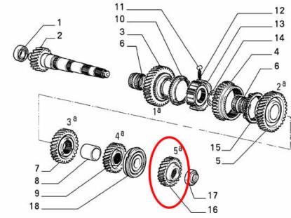 60812656 Tandwiel 5de versnelling 145 146 147 155 Barchetta Bravo Punto Multipla Lybra Delta Fiorino