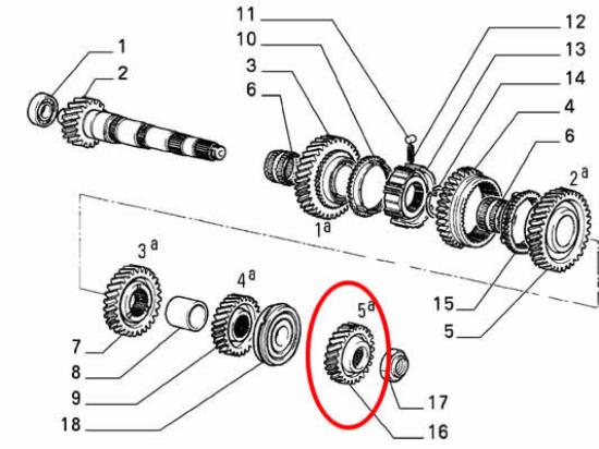 60812656 Tandwiel 5de versnelling 145 146 147 155 Barchetta Bravo Punto Multipla Lybra Delta Fiorino