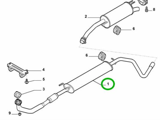 46822192 Uitlaat middendemper