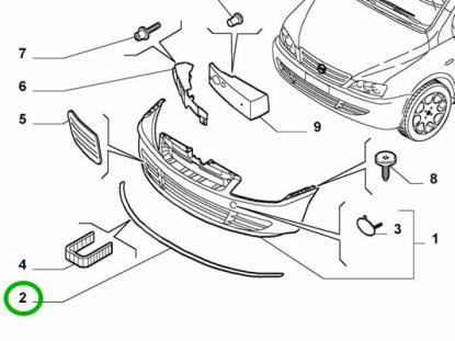 51741568 Sierstrip voorbumper Fiat Multipla
