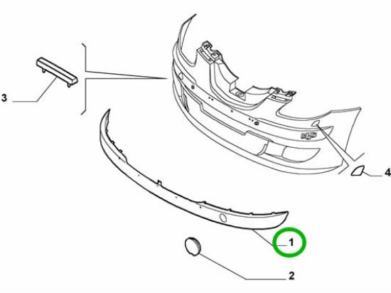 735386631 Sierlijst achterbumper Lancia Musa