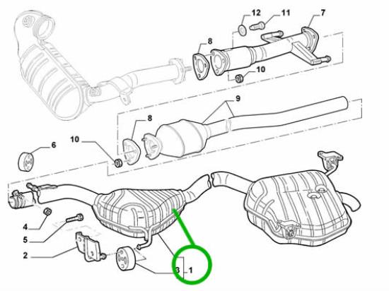 60678641 Uitlaatpijp Lancia Thesis 2.4 benzine (Origineel Lancia)