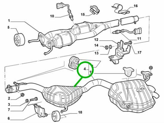 60678642 Uitlaatpijp Lancia Thesis 3.0 3.2 (Origineel Lancia)