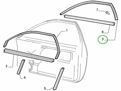 46303927 Raamrubber buitenzijde links