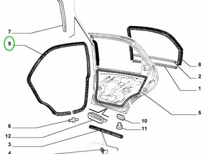 46415187 Deurrubber achterzijde links