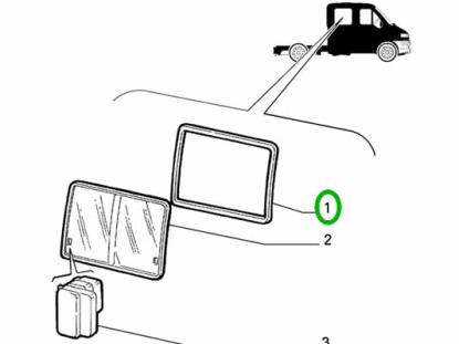 5895415 Raamrubber achterkant rechts