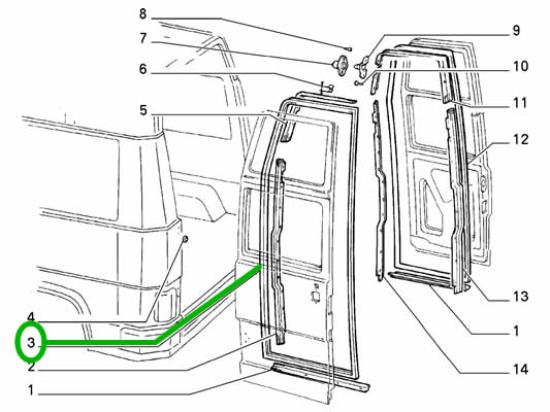 5928246 Deurrubber achter links