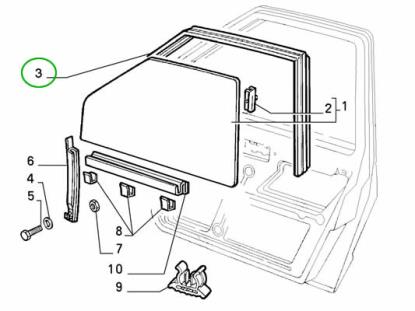 7542299 Raamrubber voordeur links