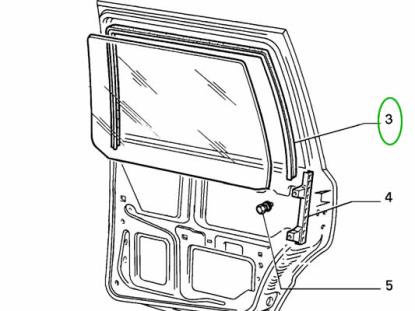 7542303 Raamrubber achterdeur links