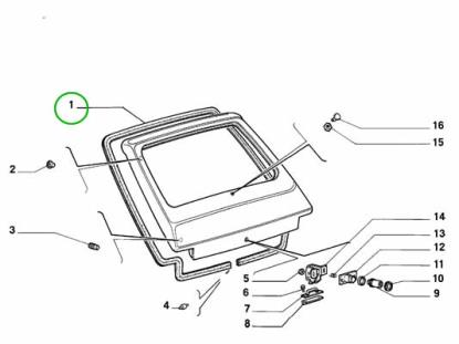 7586450 Achterklep rubber