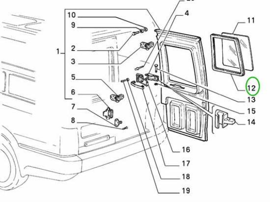 7588111 Raamrubber achterraam