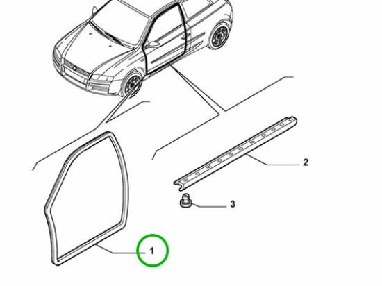 46763118 Profielrubber rechter voorzijde