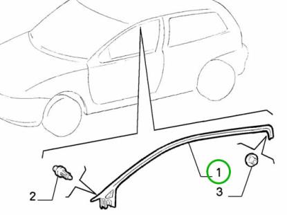 7798513 Rubber voordeur rechts bovenzijde