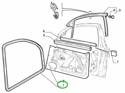 46402288 Deurrubber rechts voor
