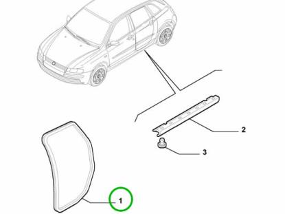 46763121 Deurrubber rechts achter