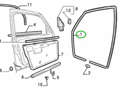 7637035 Deurrubber linksvoor