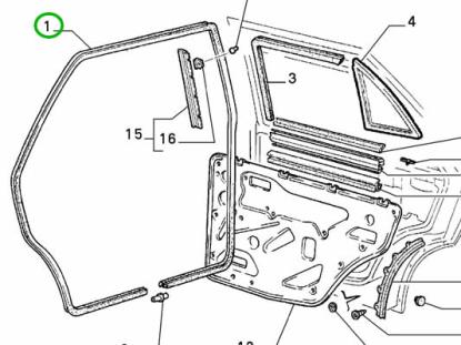46432366 Deurrubber achterdeur rechts