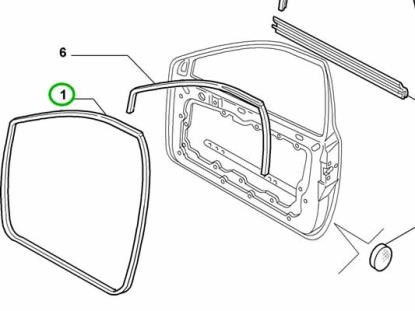 51711601 Deurrubber voordeur rechts