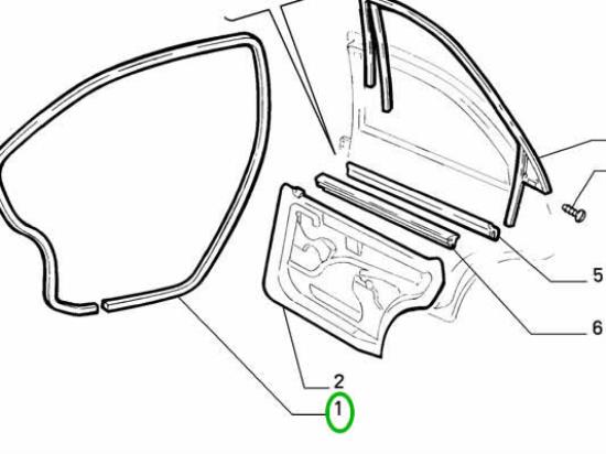 735242108 Portier profielrubber rechtsachter