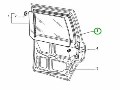 7708164 Raamrubber achterdeur links